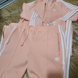 Adidas Trefoil Peach Pink Track Jacket & Pants Set